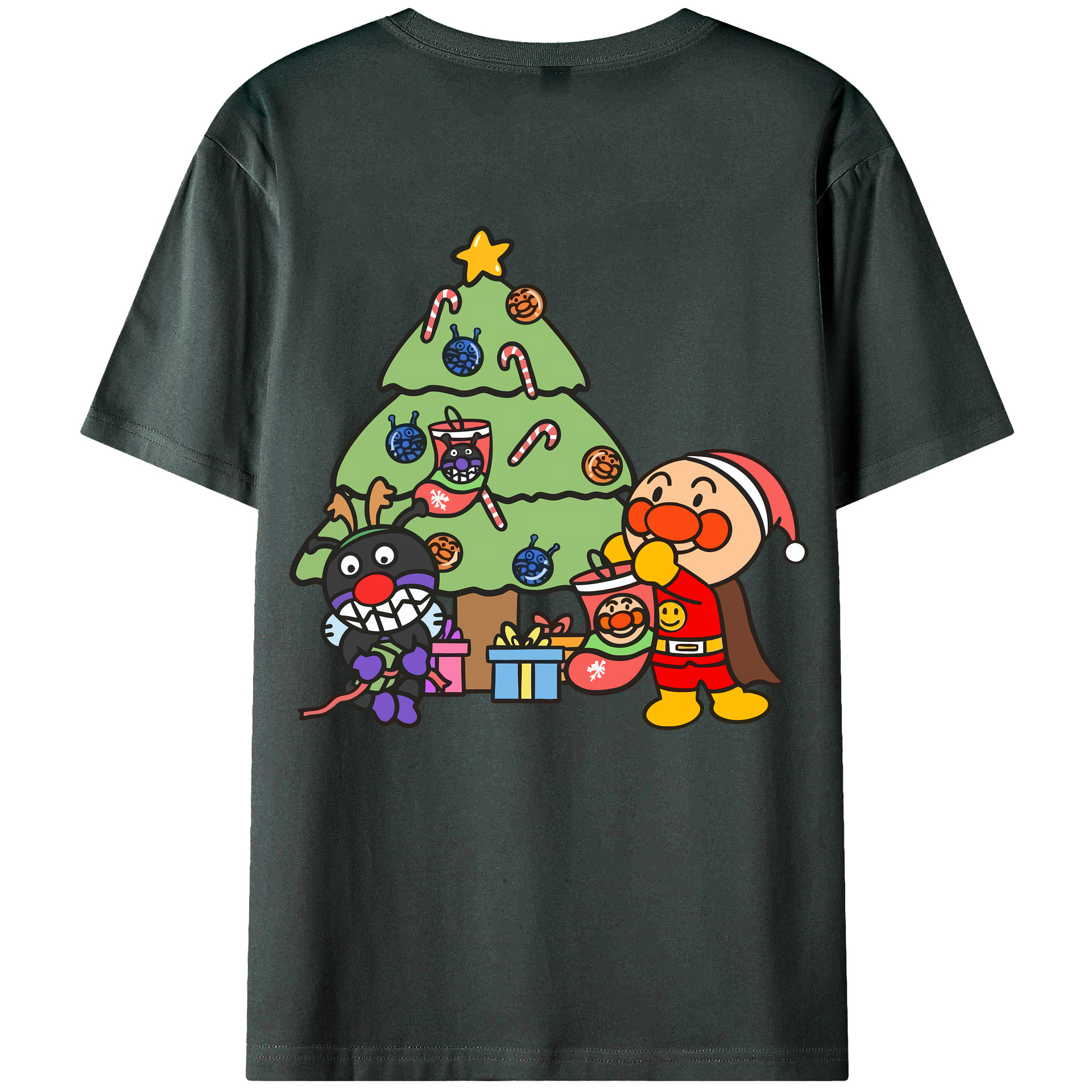 （画像用） アンパンマン Anpanman 綿100％ メンズ半袖Tシャツ（バックプリント） 通気性